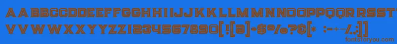 フォントStrifeinline – 茶色の文字が青い背景にあります。