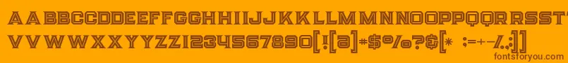 Strifeinline-fontti – ruskeat fontit oranssilla taustalla