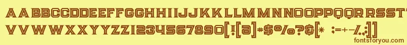 Шрифт Strifeinline – коричневые шрифты на жёлтом фоне