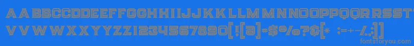Strifeinline-fontti – harmaat kirjasimet sinisellä taustalla