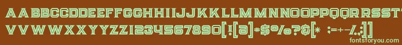 Strifeinline-fontti – vihreät fontit ruskealla taustalla