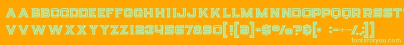 Шрифт Strifeinline – зелёные шрифты на оранжевом фоне
