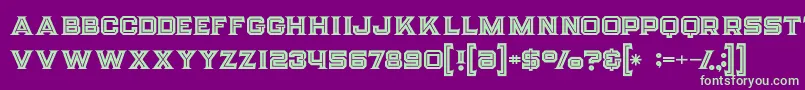 フォントStrifeinline – 紫の背景に緑のフォント