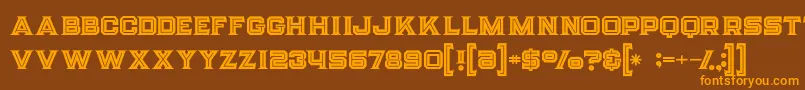 Strifeinline-fontti – oranssit fontit ruskealla taustalla