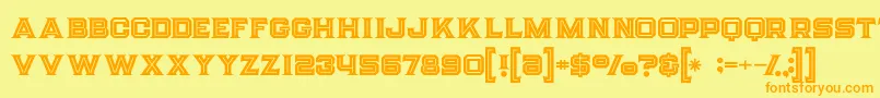 Strifeinline-fontti – oranssit fontit keltaisella taustalla