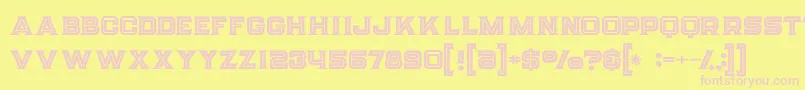 フォントStrifeinline – ピンクのフォント、黄色の背景