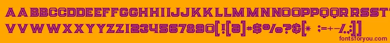 Strifeinline-fontti – violetit fontit oranssilla taustalla
