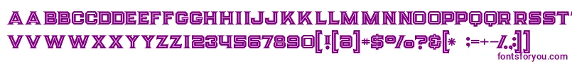 Strifeinline-Schriftart – Violette Schriften auf weißem Hintergrund