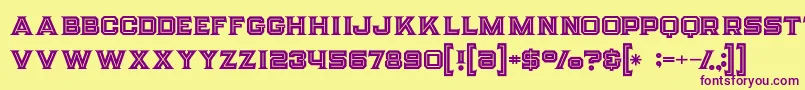 フォントStrifeinline – 紫色のフォント、黄色の背景