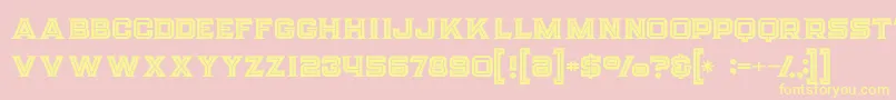 Strifeinline-fontti – keltaiset fontit vaaleanpunaisella taustalla