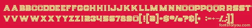 Strifeinline-fontti – keltaiset fontit punaisella taustalla