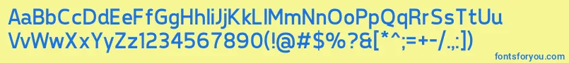 TepenoSansRegular Font – Blue Fonts on Yellow Background