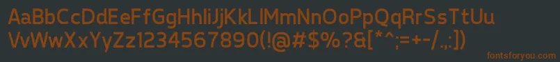 Fonte TepenoSansRegular – fontes marrons em um fundo preto