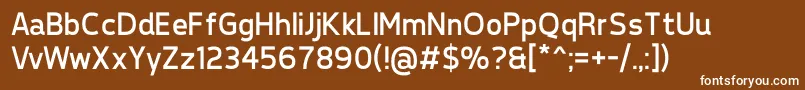 TepenoSansRegular-fontti – valkoiset fontit ruskealla taustalla