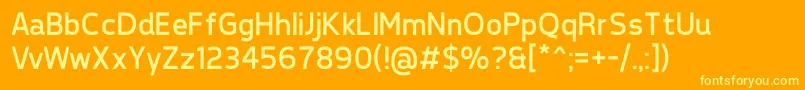 フォントTepenoSansRegular – オレンジの背景に黄色の文字