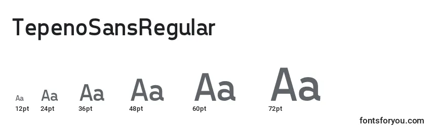TepenoSansRegular Font Sizes