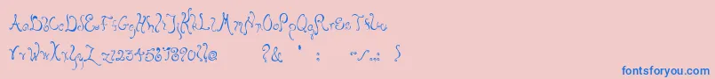 Bellyfish-Schriftart – Blaue Schriften auf rosa Hintergrund