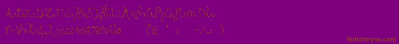 Bellyfish-Schriftart – Braune Schriften auf violettem Hintergrund