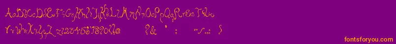 Bellyfish-Schriftart – Orangefarbene Schriften auf violettem Hintergrund