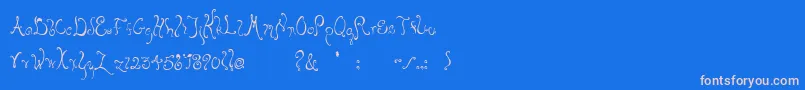 Bellyfish-Schriftart – Rosa Schriften auf blauem Hintergrund