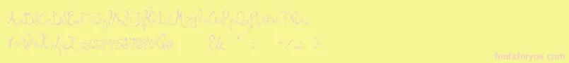 Bellyfish-fontti – vaaleanpunaiset fontit keltaisella taustalla