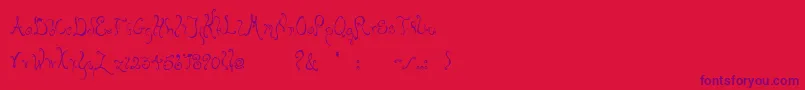 Fonte Bellyfish – fontes roxas em um fundo vermelho