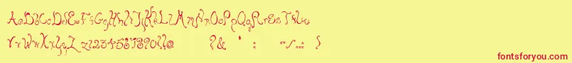 Bellyfish Font – Red Fonts on Yellow Background