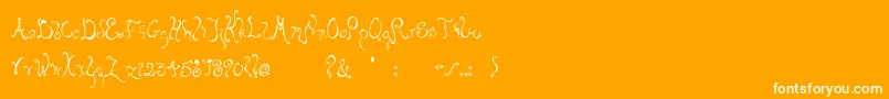 Bellyfish-Schriftart – Weiße Schriften auf orangefarbenem Hintergrund