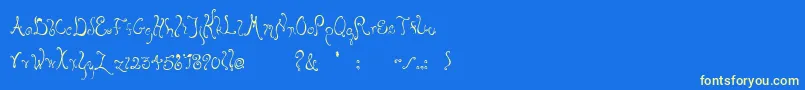 Bellyfish-Schriftart – Gelbe Schriften auf blauem Hintergrund