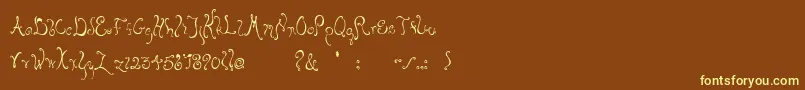 Bellyfish-fontti – keltaiset fontit ruskealla taustalla