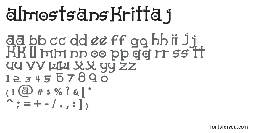 Fuente AlmostSanskritTaj - alfabeto, números, caracteres especiales