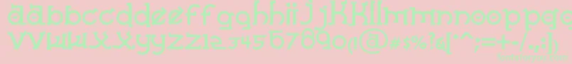 AlmostSanskritTaj Font – Green Fonts on Pink Background