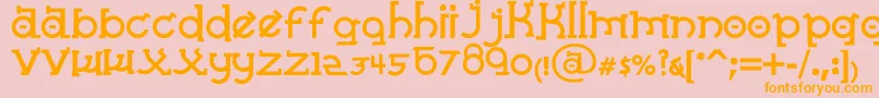 AlmostSanskritTaj Font – Orange Fonts on Pink Background