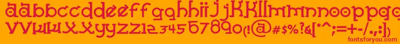 AlmostSanskritTaj Font – Red Fonts on Orange Background