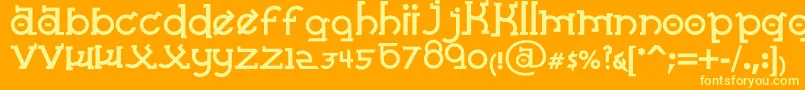 AlmostSanskritTaj Font – Yellow Fonts on Orange Background