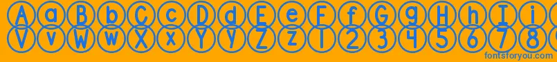 DjbStandardizedTest2 Font – Blue Fonts on Orange Background