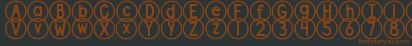 Fonte DjbStandardizedTest2 – fontes marrons em um fundo preto