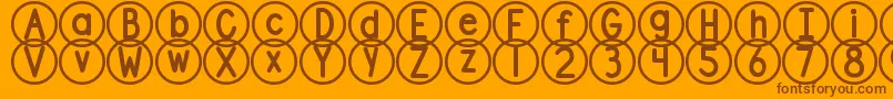 Police DjbStandardizedTest2 – polices brunes sur fond orange