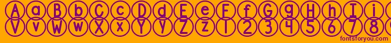 DjbStandardizedTest2 Font – Purple Fonts on Orange Background