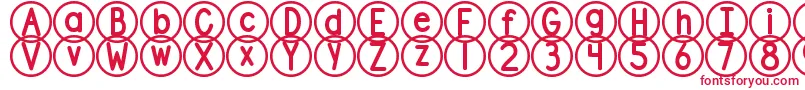 フォントDjbStandardizedTest2 – 白い背景に赤い文字