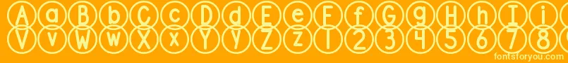 DjbStandardizedTest2 Font – Yellow Fonts on Orange Background