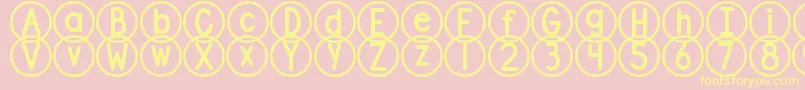 DjbStandardizedTest2 Font – Yellow Fonts on Pink Background