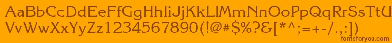 Korinnactt Font – Brown Fonts on Orange Background