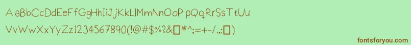 Шрифт Praktiscript – коричневые шрифты на зелёном фоне