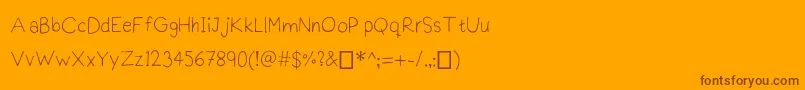 Praktiscript Font – Brown Fonts on Orange Background
