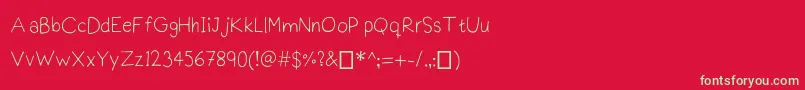 Praktiscript-Schriftart – Grüne Schriften auf rotem Hintergrund