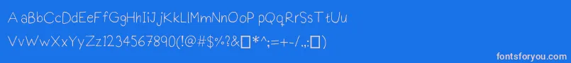 フォントPraktiscript – ピンクの文字、青い背景