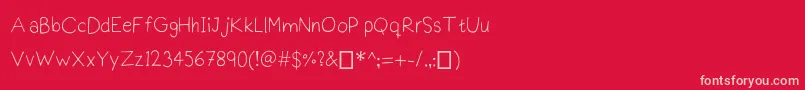 フォントPraktiscript – 赤い背景にピンクのフォント