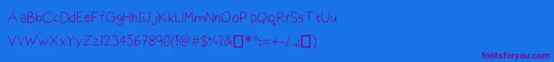 Praktiscript Font – Purple Fonts on Blue Background