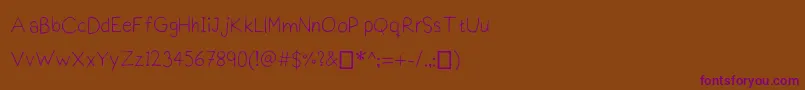 Praktiscript Font – Purple Fonts on Brown Background